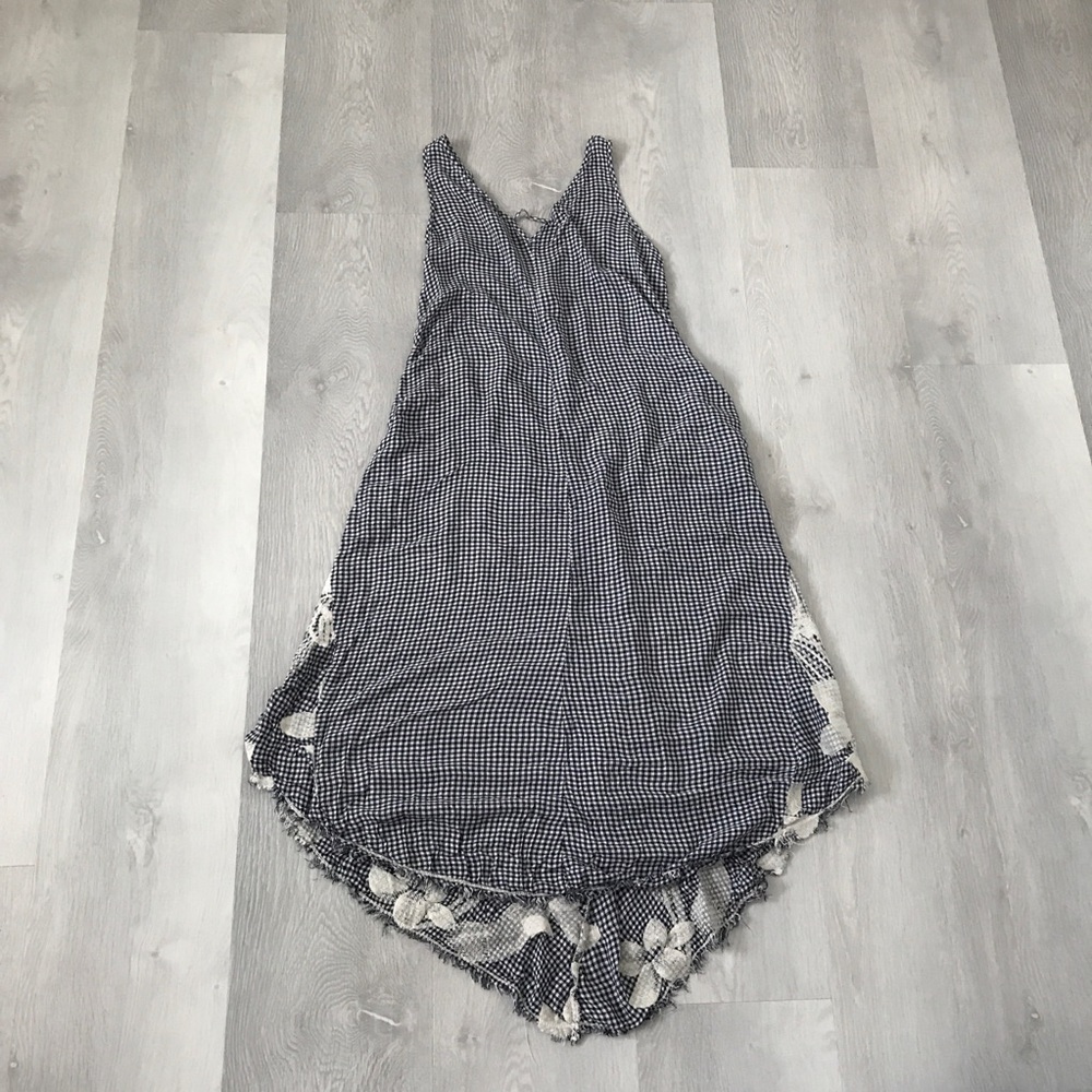 XCVI GINGHAM DRESS BLUE CHECK SLEEVELESS WOMENS XS